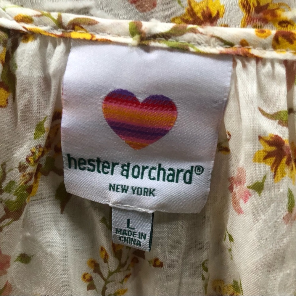 Hester & Orchard floral 3/4 sleeve knit top Sz Large - Picture 5 of 6